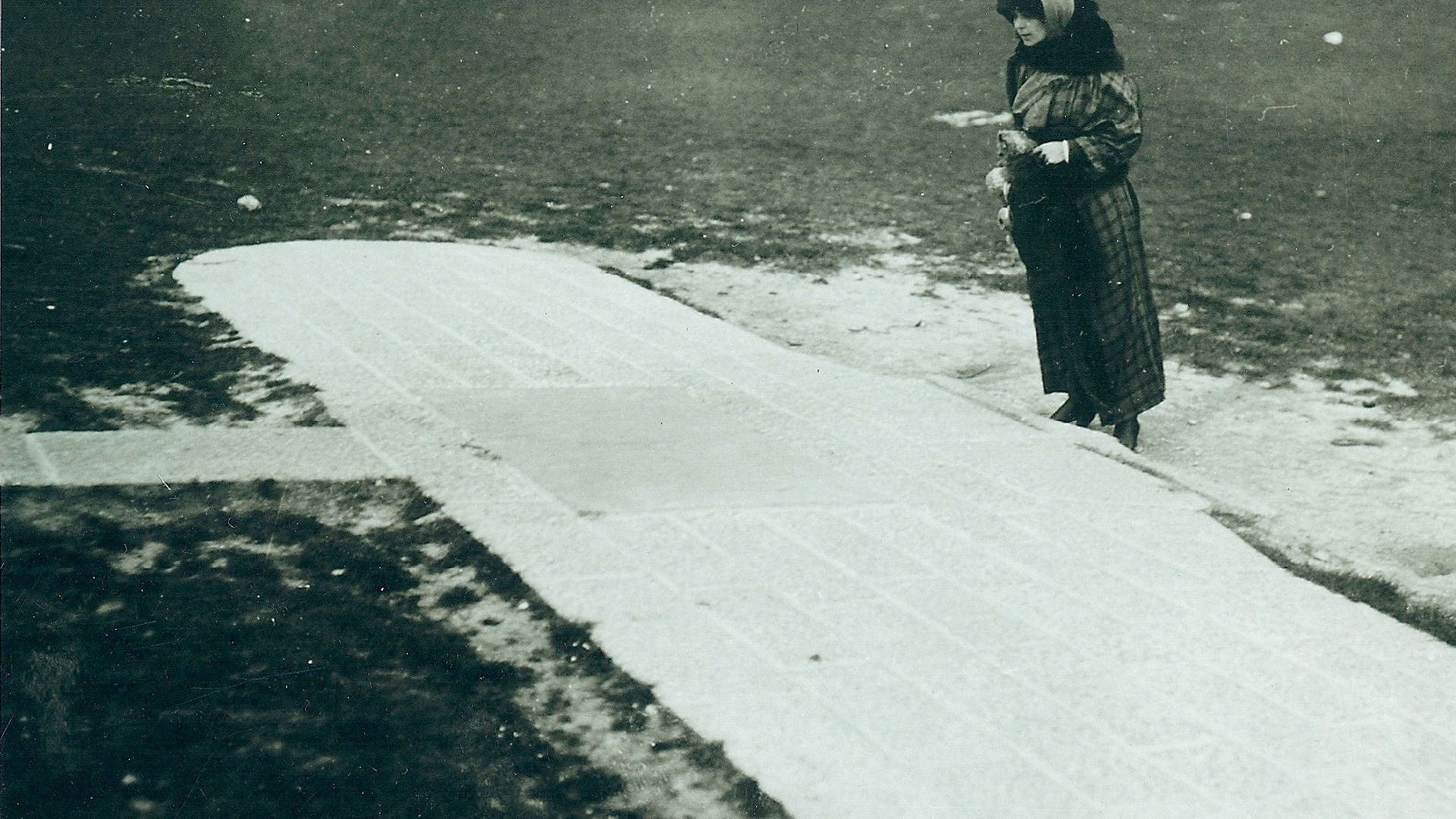 Harriet Quimby, the day before her epic flight of April 16, 1912, at the Blériot Monument - Credit: Giacinta Koontz