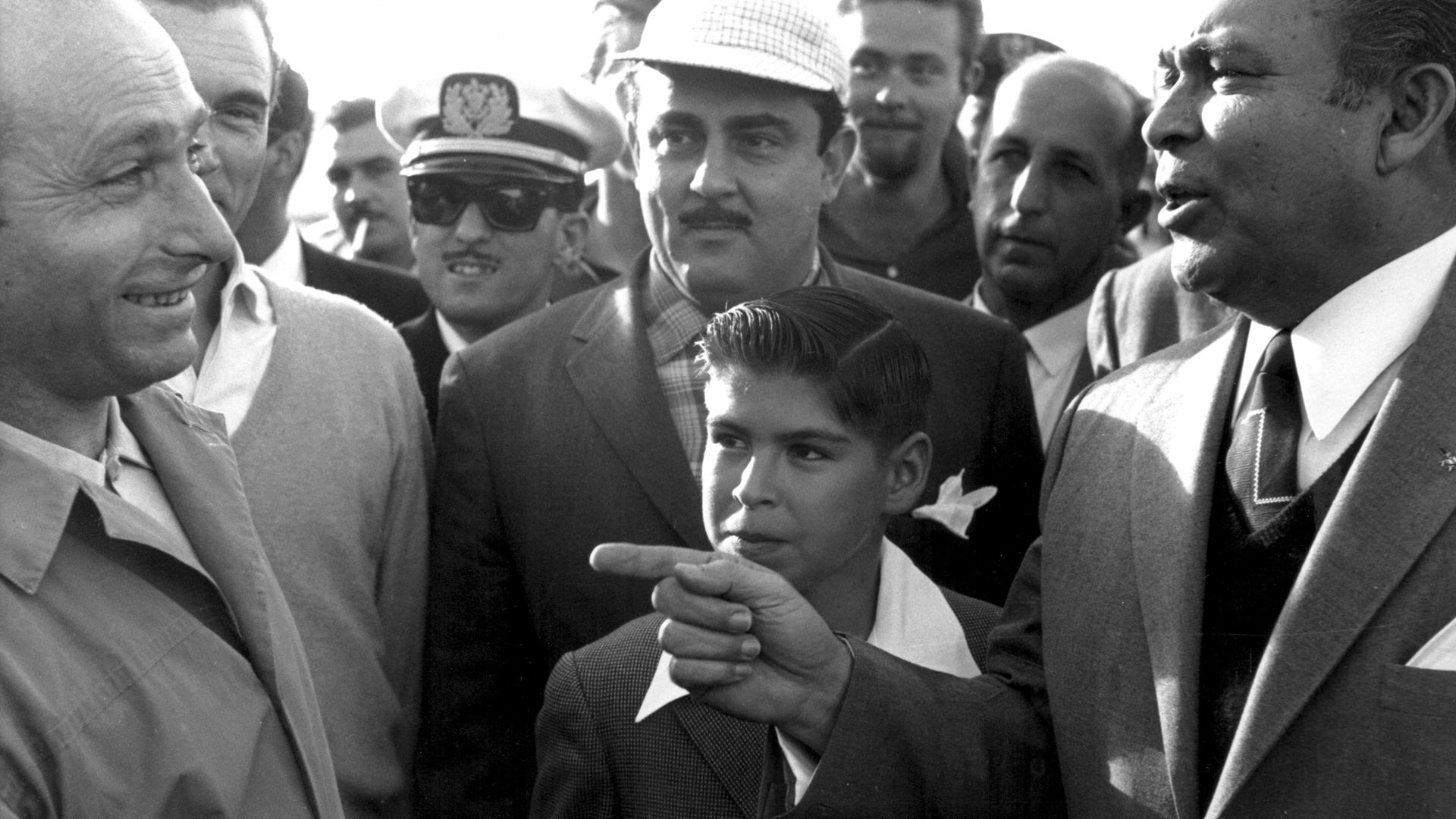 Juan Manuel Fangio meeting Fulgencio Batista, the Cuban president, on February 23, 1958, the day the driver was kidnapped - Credit: Getty Images