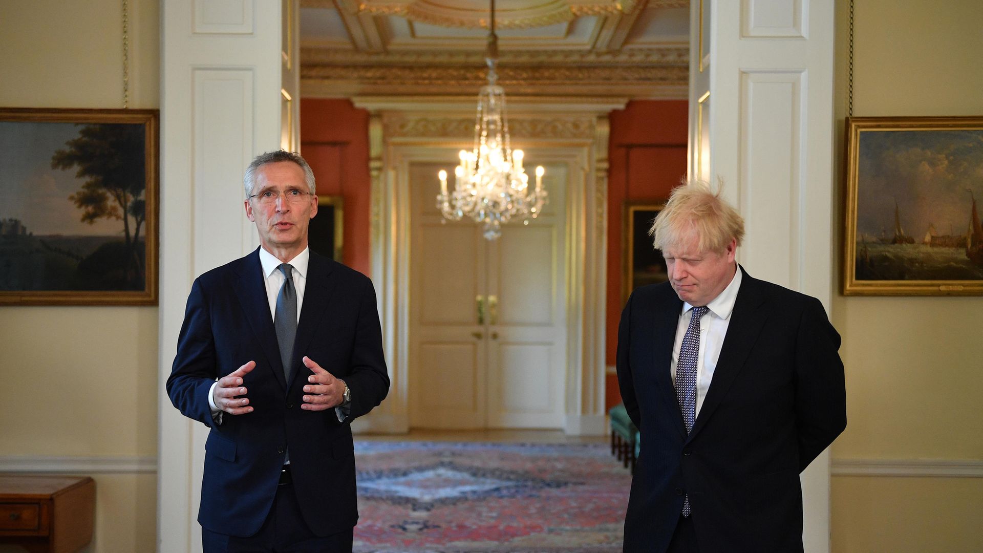 Prime Minister Boris Johnson (right) with Nato Secretary General Jens Stoltenberg in 10 Downing Street - Credit: PA