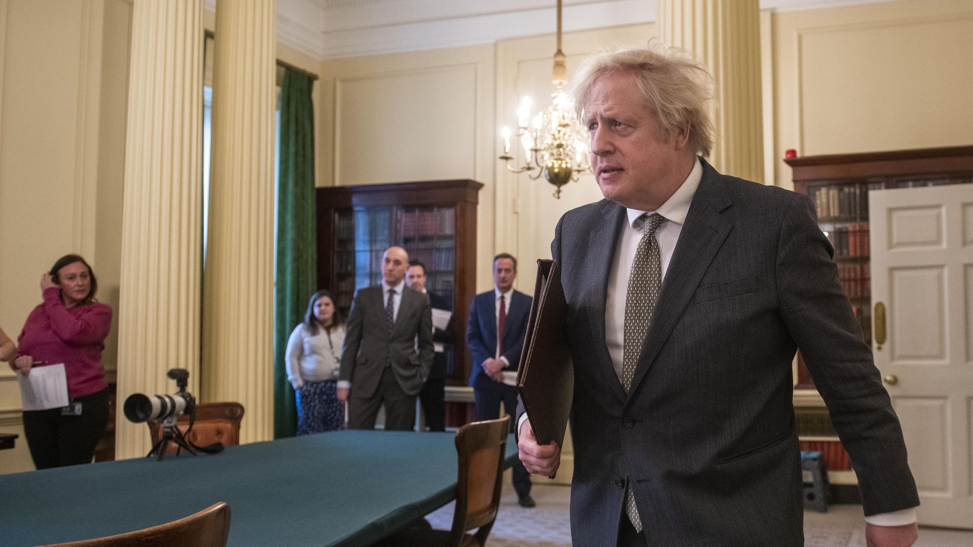 Prime Minister Boris Johnson arriving in the Cabinet Room, Downing Street - Credit: PA