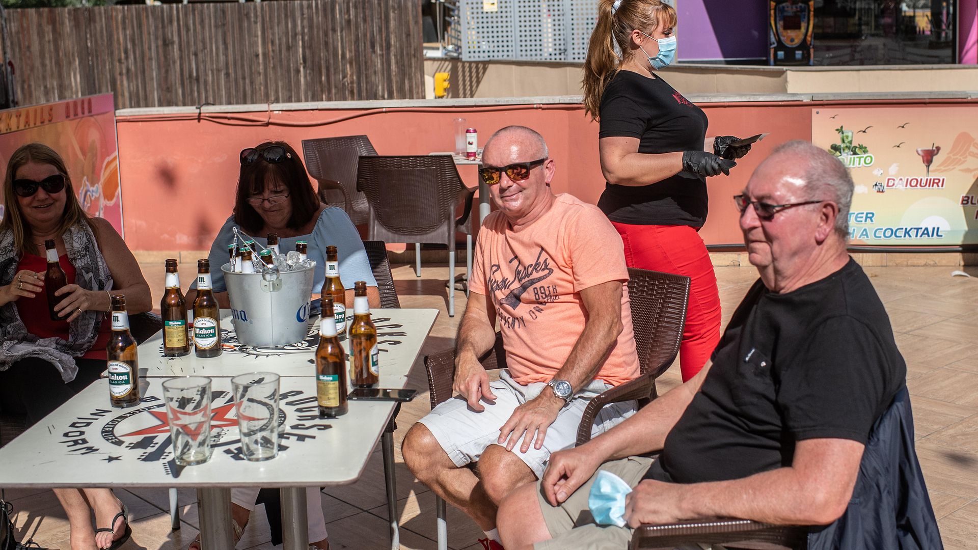 British ex-pats enjoy a drink in Benidorm, May 2020 - Credit: Photo by David Ramos/Getty Images