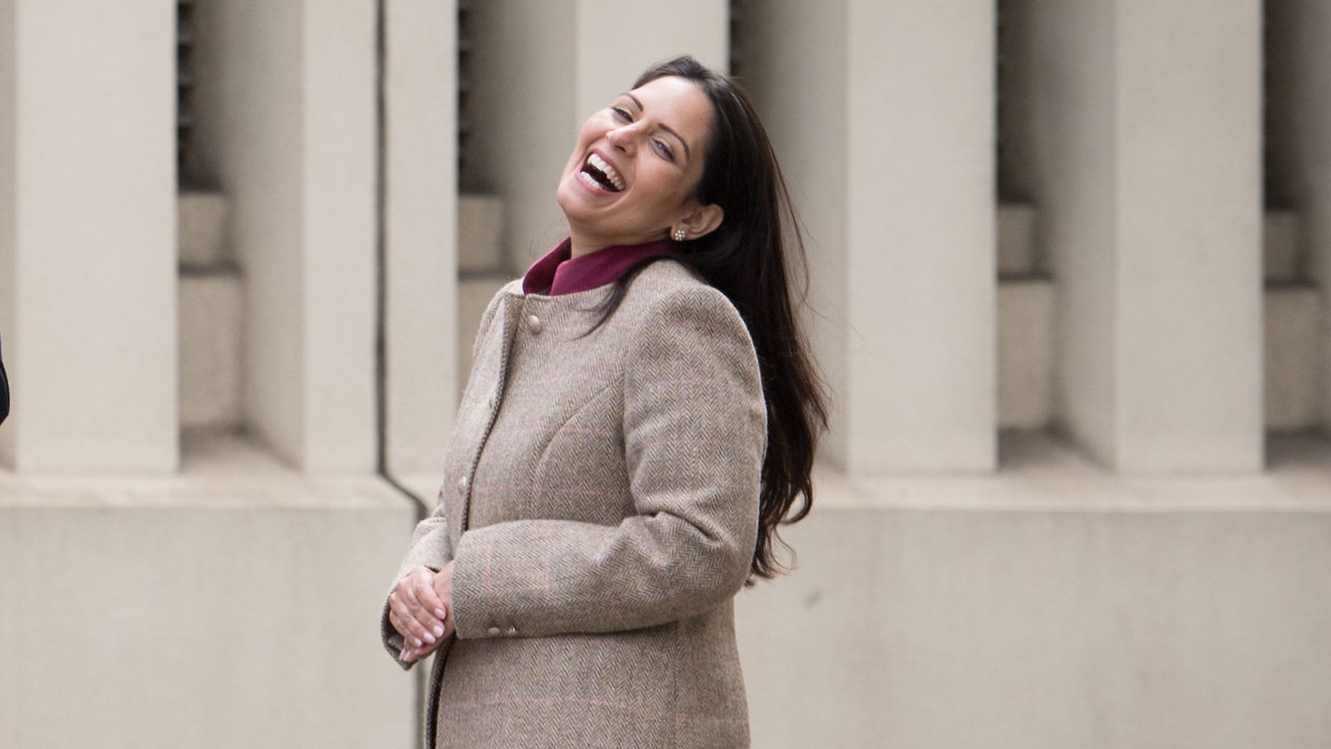 Home Secretary Priti Patel during a visit to Wellington Barracks - Credit: PA