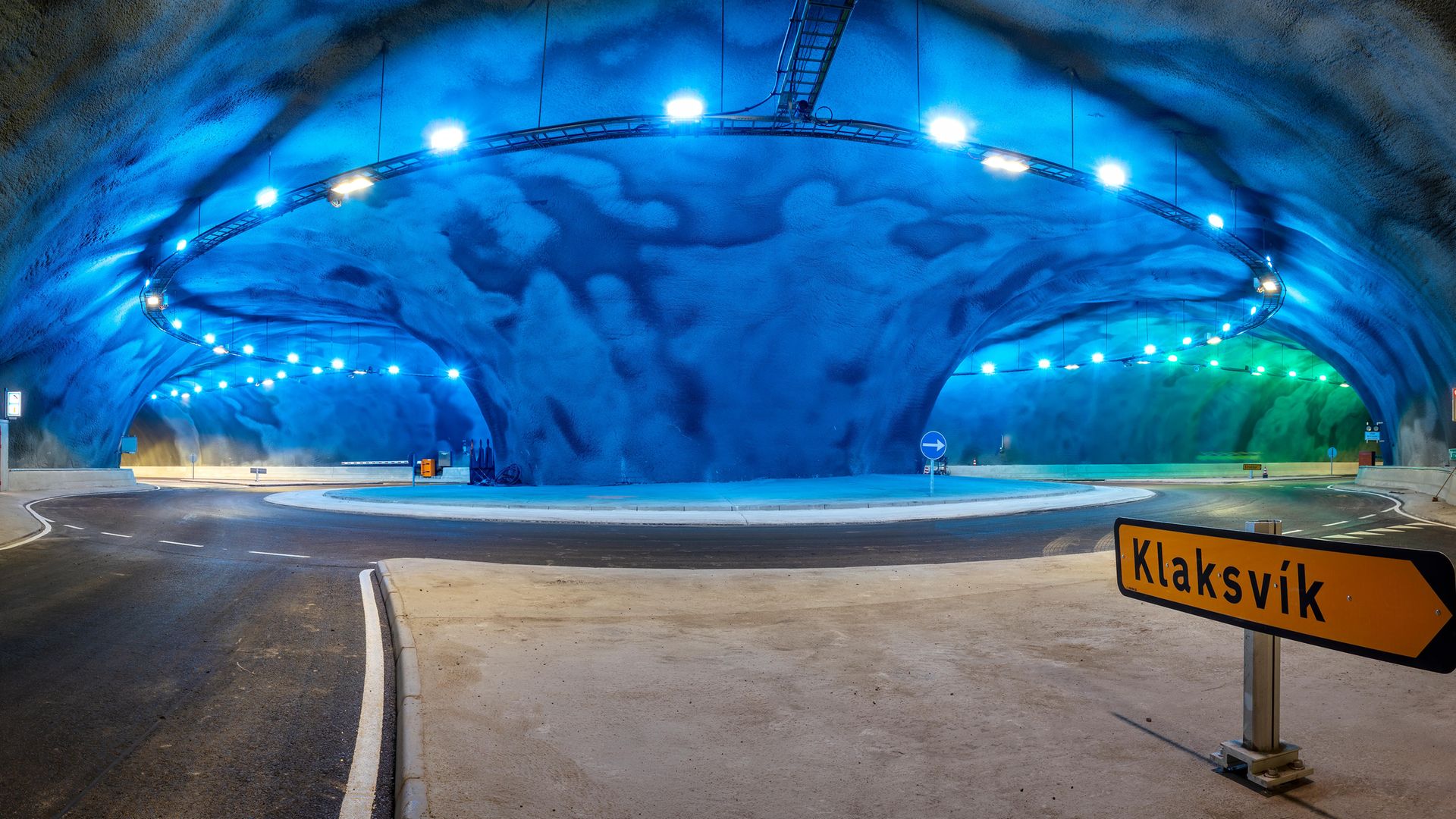 A new undersea roundabout, which forms part of the Faroe Islands' growing tunnel network - Credit: faroephoto.com
