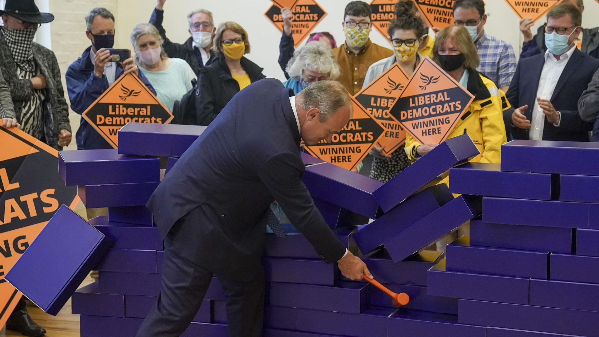 Liberal Democrat leader Ed Davey during a victory rally at Chesham Youth Centre in Chesham, Buckinghamshire, after Sarah Green won the Chesham and Amersham by-election - Credit: PA