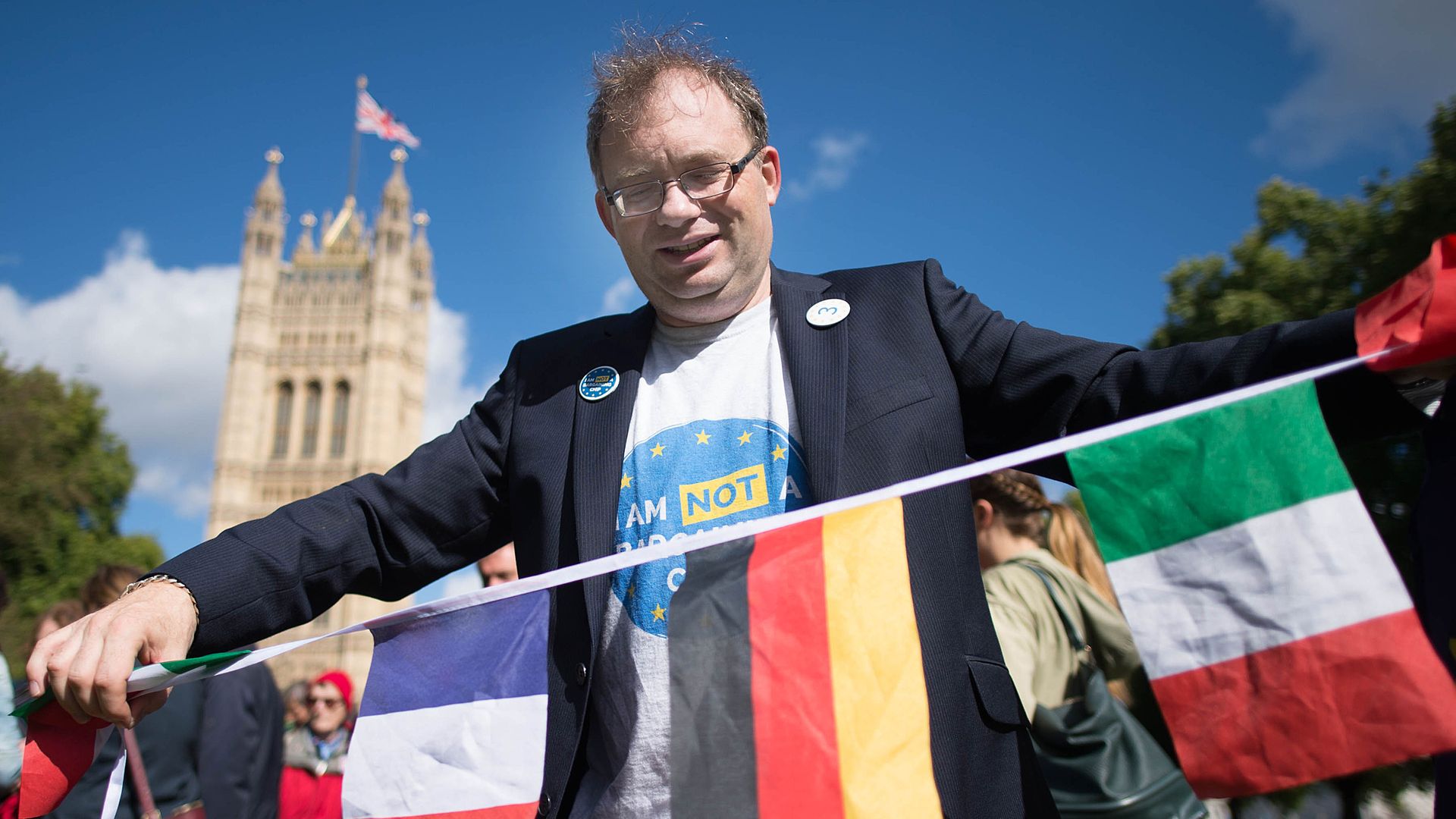 EU citizens in Victoria Tower Gardens in Westminster - Credit: PA