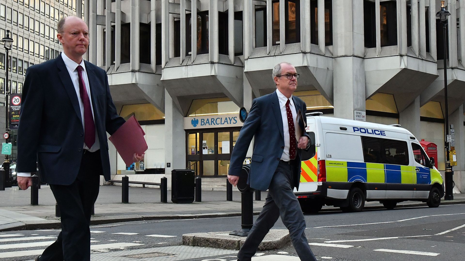 Chief Medical Officer Professor Chris Whitty (L) and Chief Scientific Adviser Sir Patrick Vallance on their way to Downing Street - Credit: Photo by JUSTIN TALLIS/AFP via Getty Images