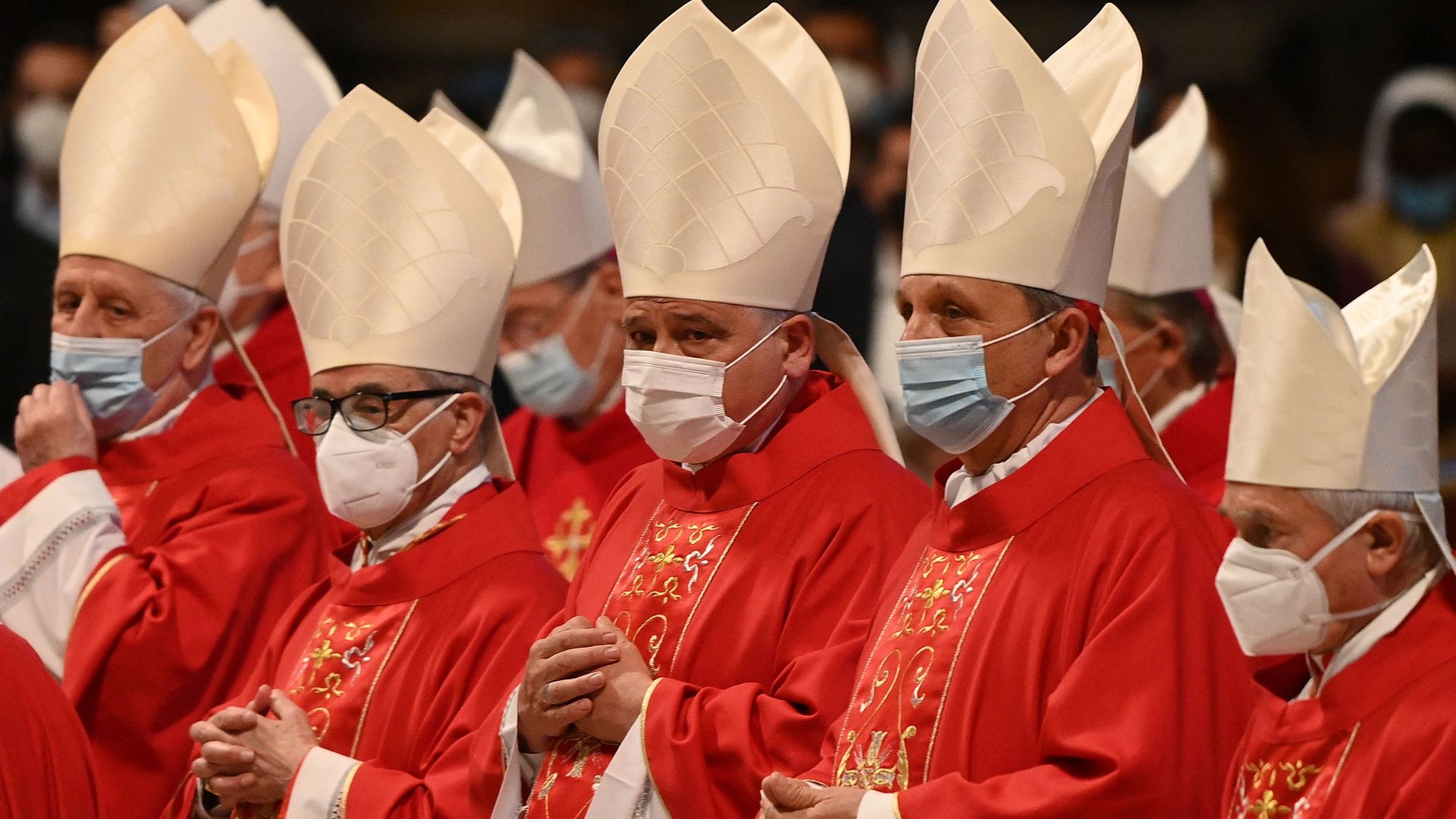 A group of real cardinals and bishops at the Vatican - Credit: Photo: Vincenzo Pinto/AFP via Getty Images