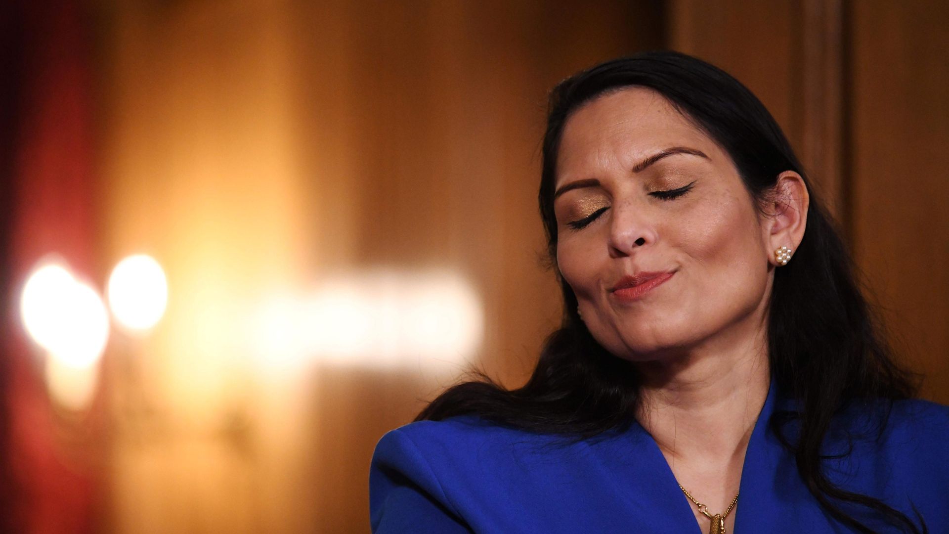 Former home secretary Priti Patel at a Covid briefing in January 2021. Photo: POOL/AFP via Getty Images