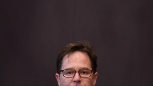 Nick Clegg gives a speech at the National Liberal Club during the 2017 election campaign, one of his last acts as a Lib Dem MP. Photo: Leon Neal/Getty Images.