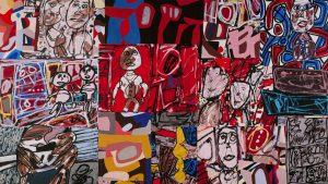 Jean Dubuffet’s Vicissitudes (Les Vicissitudes) from January 1977, made by gluing together paintings on paper that had accumulated on the floor of his studio