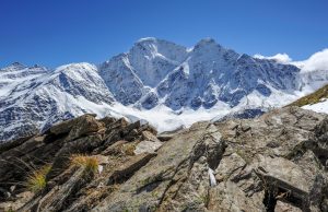 The north-eastern face of the
4,454m peak of Donguzorun,
also called Babis Mta, which
stands at the border between
Russia and Georgia. Credits: Alexander Svirkin