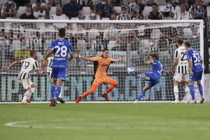 Leonardo Mancuso of Empoli scores the only
goal to start Juventus’ season off with a home
defeat. Credit: Giuseppe Cottini/NurPhoto/Getty