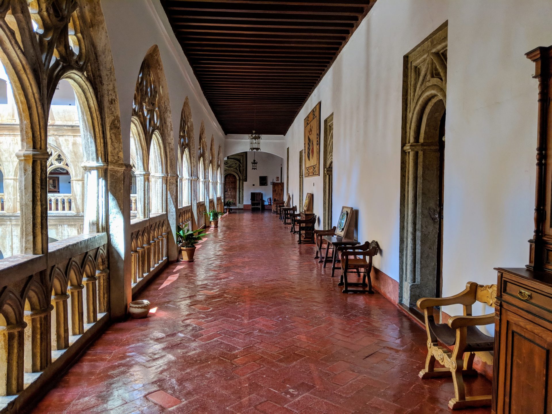 The tiled corridor at the Hospedería. Credits: Peter Barron