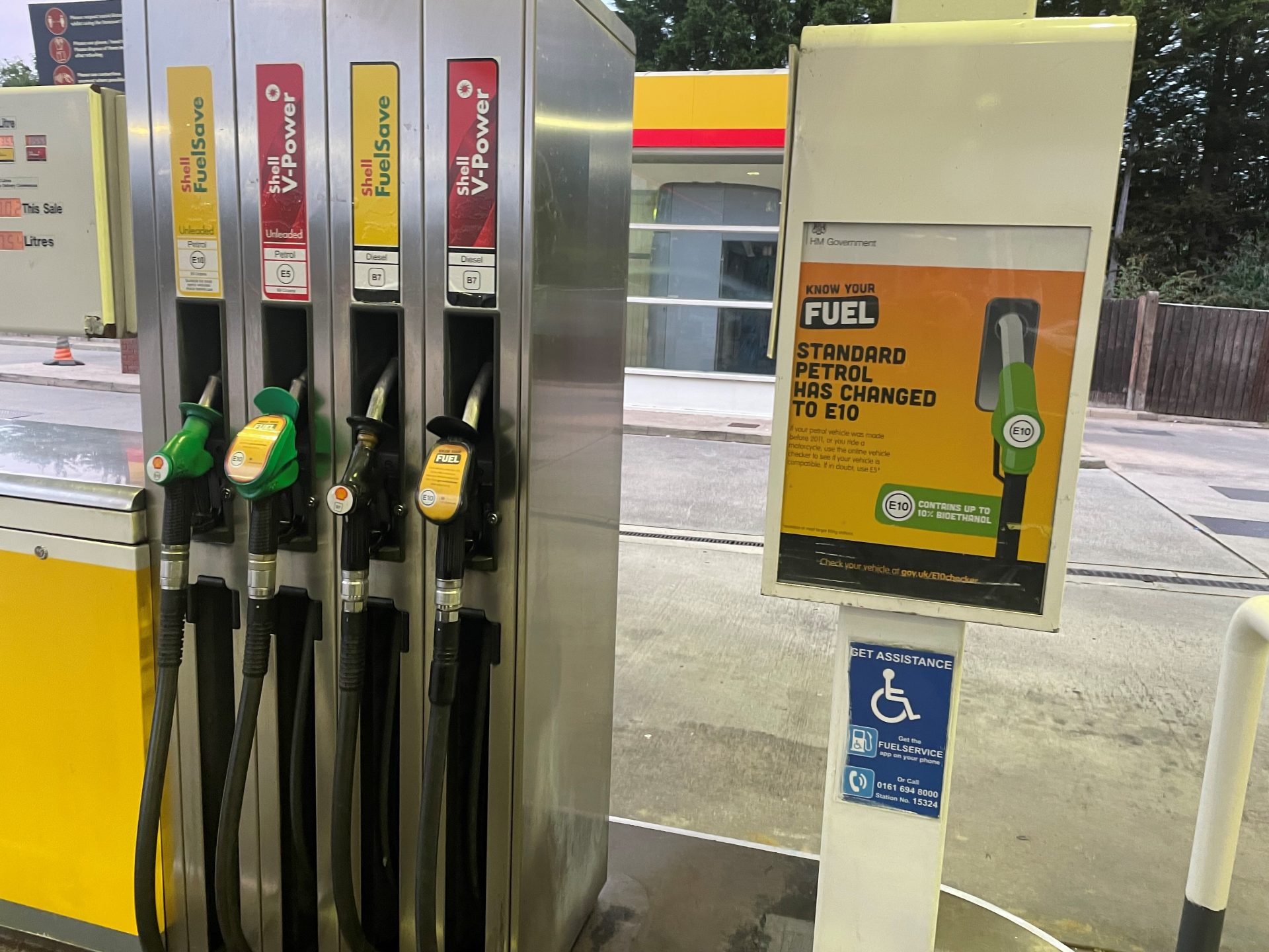 E10 petrol pumps at a Petrol Station in Liverpool. A cleaner form of petrol is being introduced at filling stations across Britain. Photograph: PA Images.