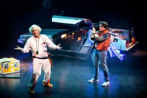 Roger Bart as Doc
Brown and Olly
Dobson as Marty
McFly in Back to the
Future: The Musical. Credit: Sean
Ebsworth Barnes