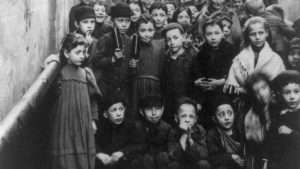 Jewish children in the streets of Warsaw, in an image from 1897. Credit: Universal History Archive/UIG via Getty