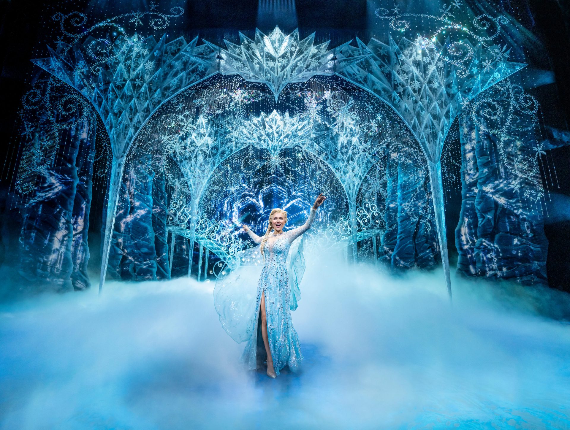 Samantha Barks as Elsa in Frozen. Credit: Johan Persson