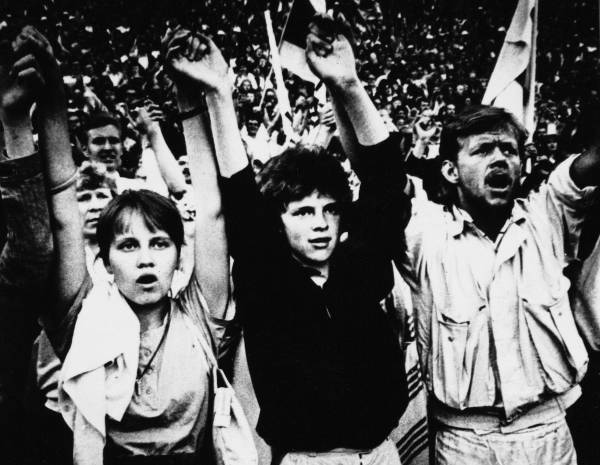 Estonians during the ‘Singing Revolution’ in 1988, when music galvanised the mood for change. Credit: Kalju Suur/Focus/Universal
Images Group via Getty