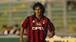 Paolo Maldini in action for Milan in his pomp. Photo: TempSport/Corbis