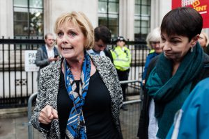 Anna Soubry speaks to reporters outside the Supreme Court in September 2019 after it ruled the prorogation of parliament was unlawful. Photo: Barcroft Media via Getty Images