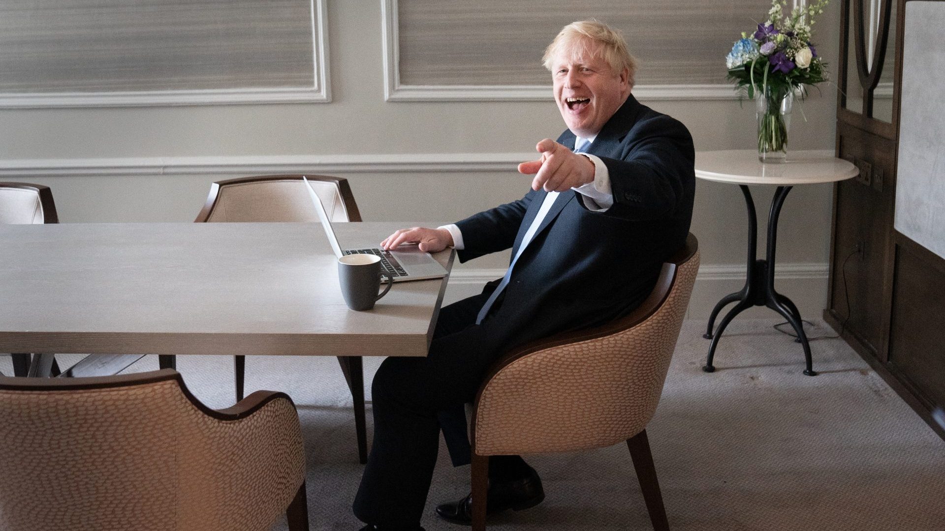 All spin, no strategy. Boris Johnson preparing his Tory conference speech. Photo: Stefan Rousseau/ Pool/Getty Images Images