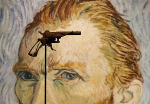 The revolver used by Vincent Van Gogh to shoot himself on July 27, 1890. The gun was found in the field where the artist took his own life, in Auverssur-Oise, by a farmer around 1960. Photo: Francois Guillot/AFP via Getty Images