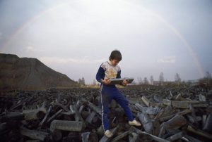 A 12-year-old boy plays on a uranium waste site at Crossen, near Zwickau, in 1991. All photos: Tom Stoddart Archive/Getty Images.