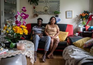 Chagossians Roland Isou and his wife Georgette at their home in Crawley. Photo: Chris J Ratcliffe