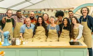 The contestants of The Great British Bake Off 2021, including Giuseppe Dell’Anno (top far right) and Jürgen Krauss (bottom far left). Photo: Channel 4.