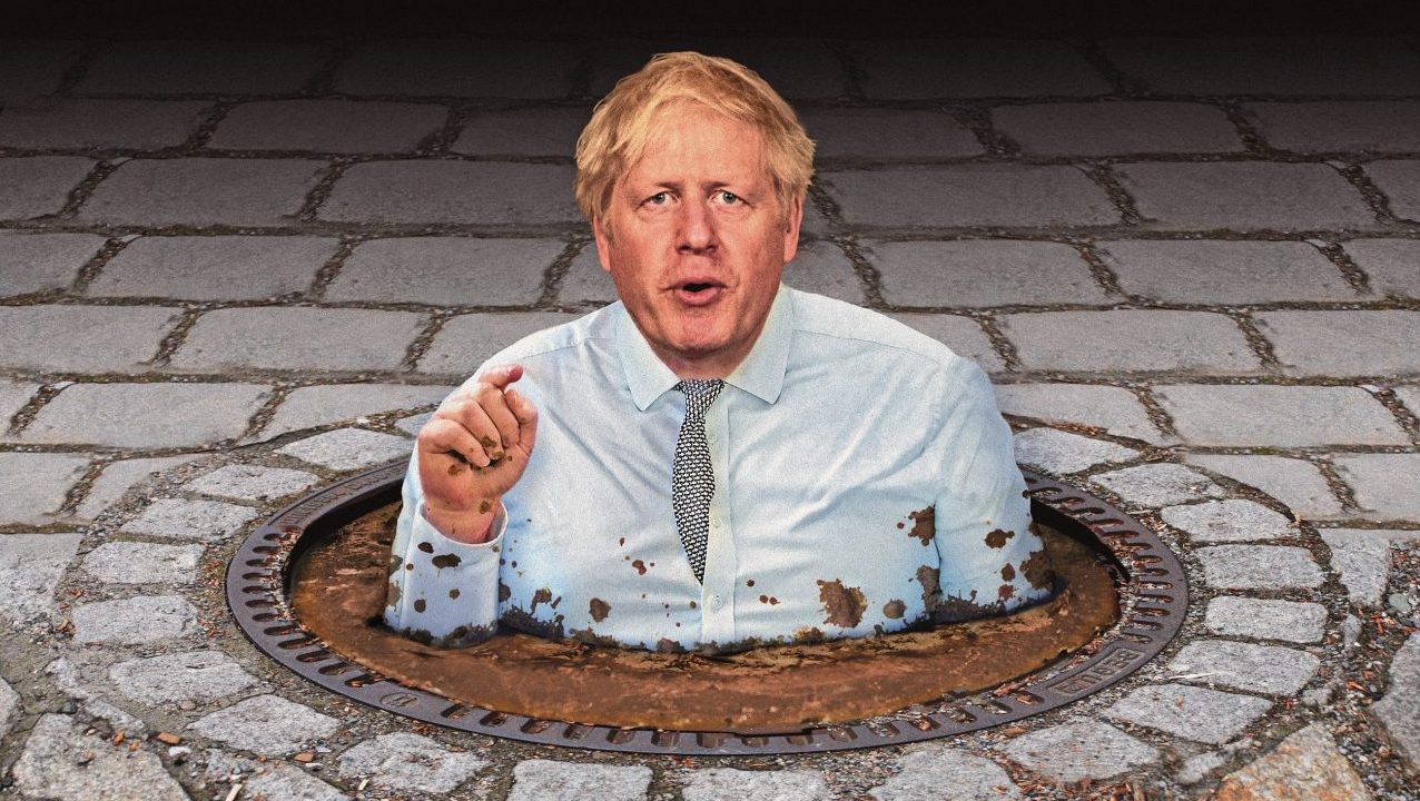 Boris Johnson and his polluted politics. Image: Chris Barker/The New European.