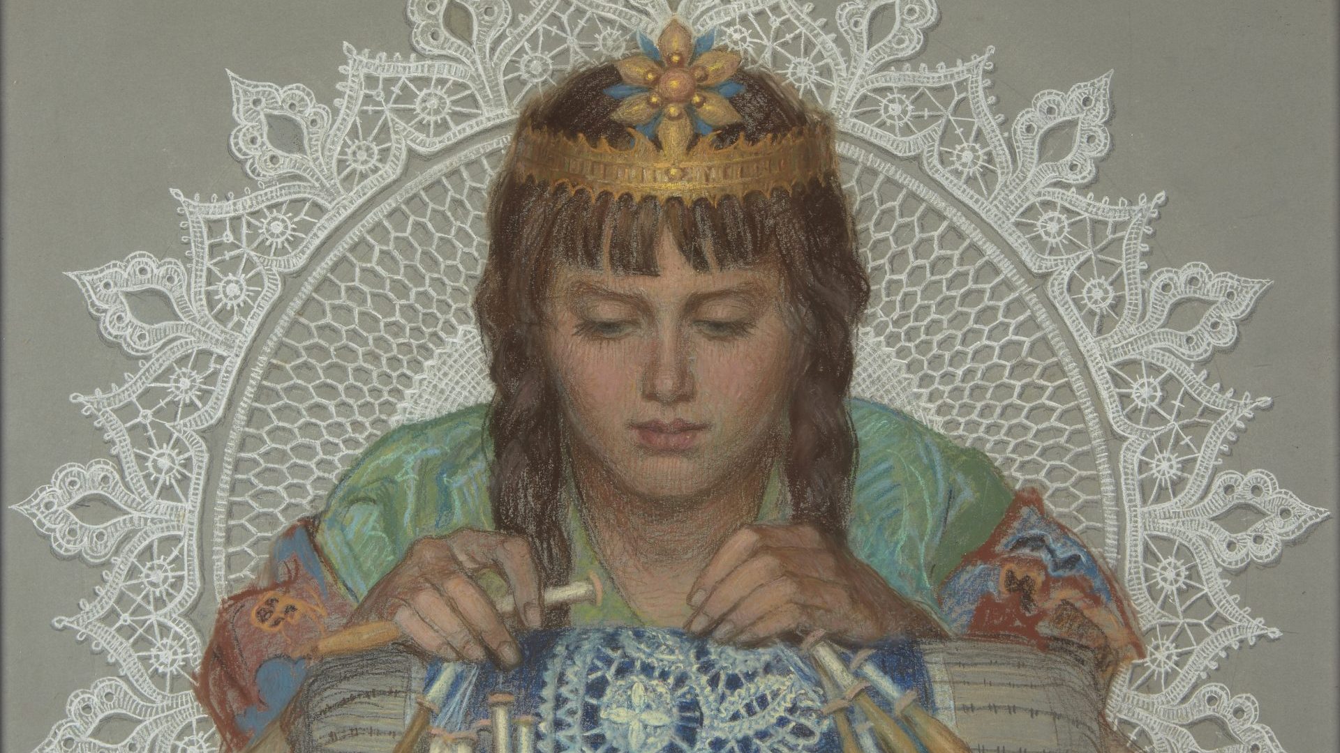 At Bobbin Lacemaking
(Legend) by Karol Kłosowski. Photo: Private Collection by Descent from the artist.