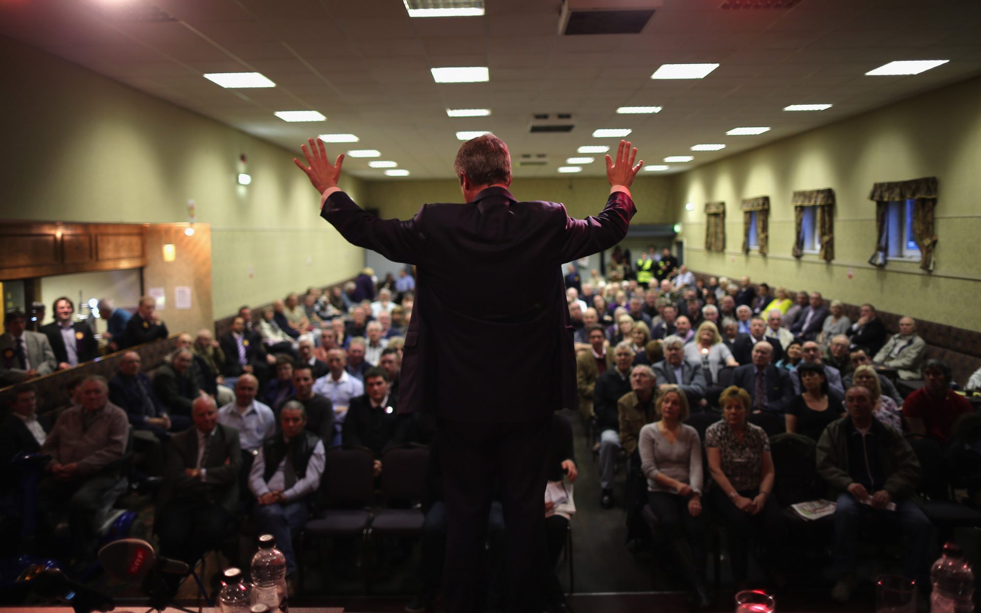 Nigel Farage in South Shields during campaigning for the 2013 local elections. Photo: Christopher
Furlong/Getty. 