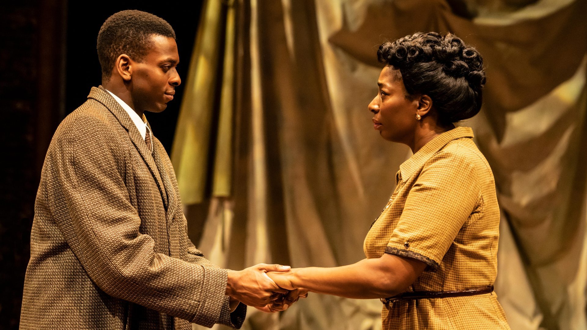 Daniel Adeosun and Tanya Moodie in Trouble in Mind. Photo: Johan Persson.