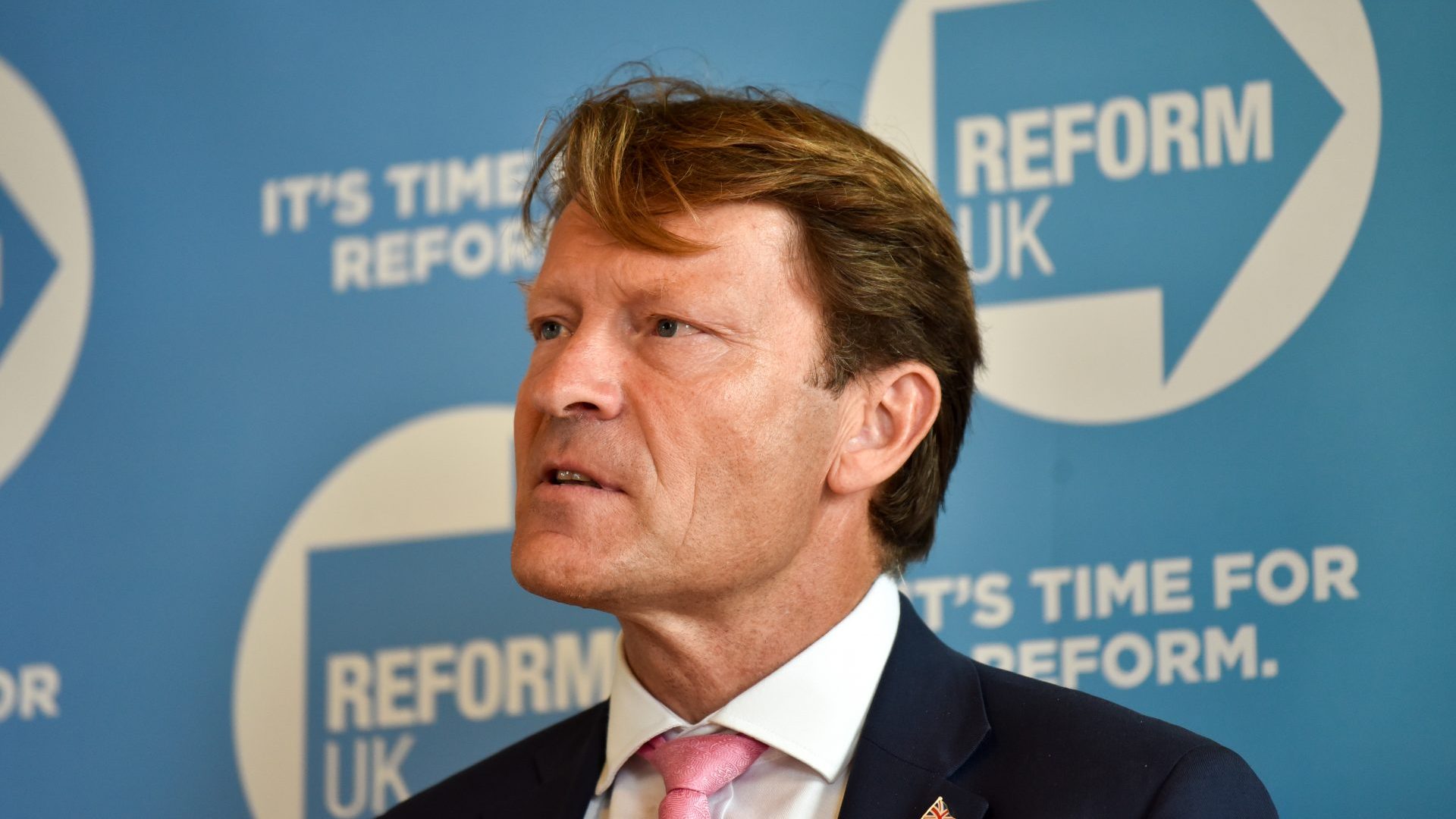 Richard Tice, the leader of Reform UK gives a press conference about Metro Bank. Photo: Matthew Chattle/Barcroft Media via Getty Images.