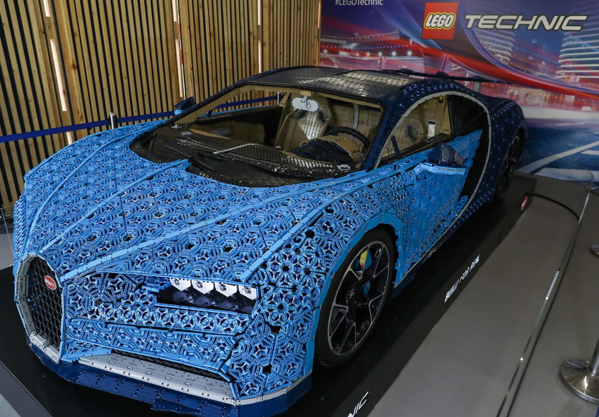 A full-size Bugatti Chiron made of Lego. The Danish toy company know the value of play time. Photo: Anton Novoderezhkin/TASS /Getty Images.