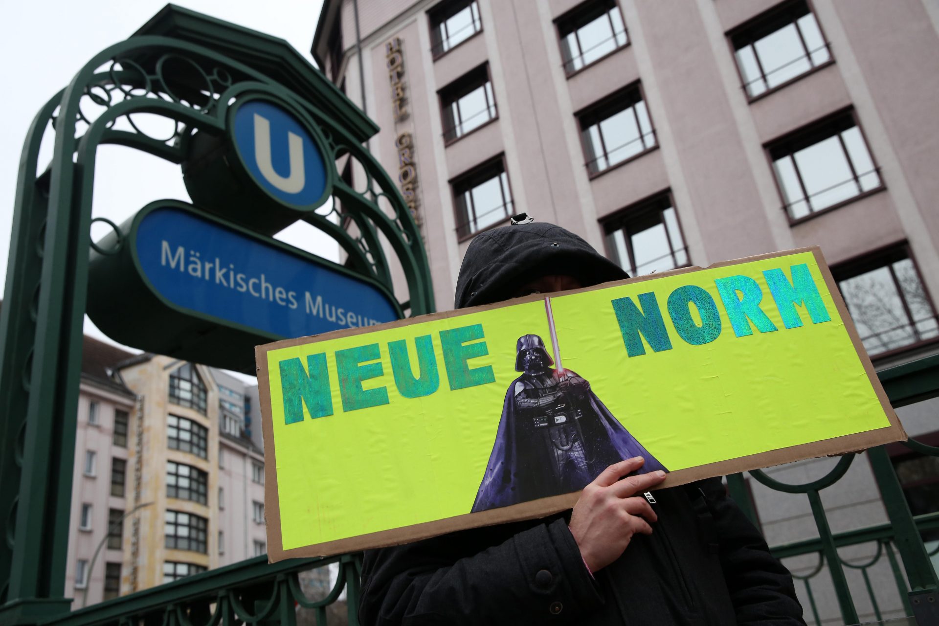 A protest against mandatory coronavirus vaccinations in Berlin. Photo: Photo by Adam Berry/Getty Images.