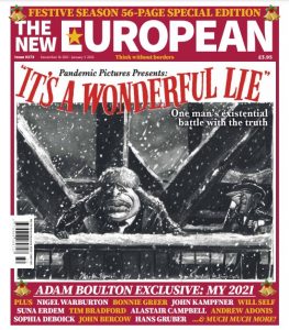Front cover for The New European 16 December 2021 - 05 January 2022.