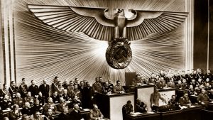 Hitler’s so-called “Prophecy  Speech” in the Reichstag, 1939, during which he sowed the seeds 
of what would become the 
Final Solution conspiracy.