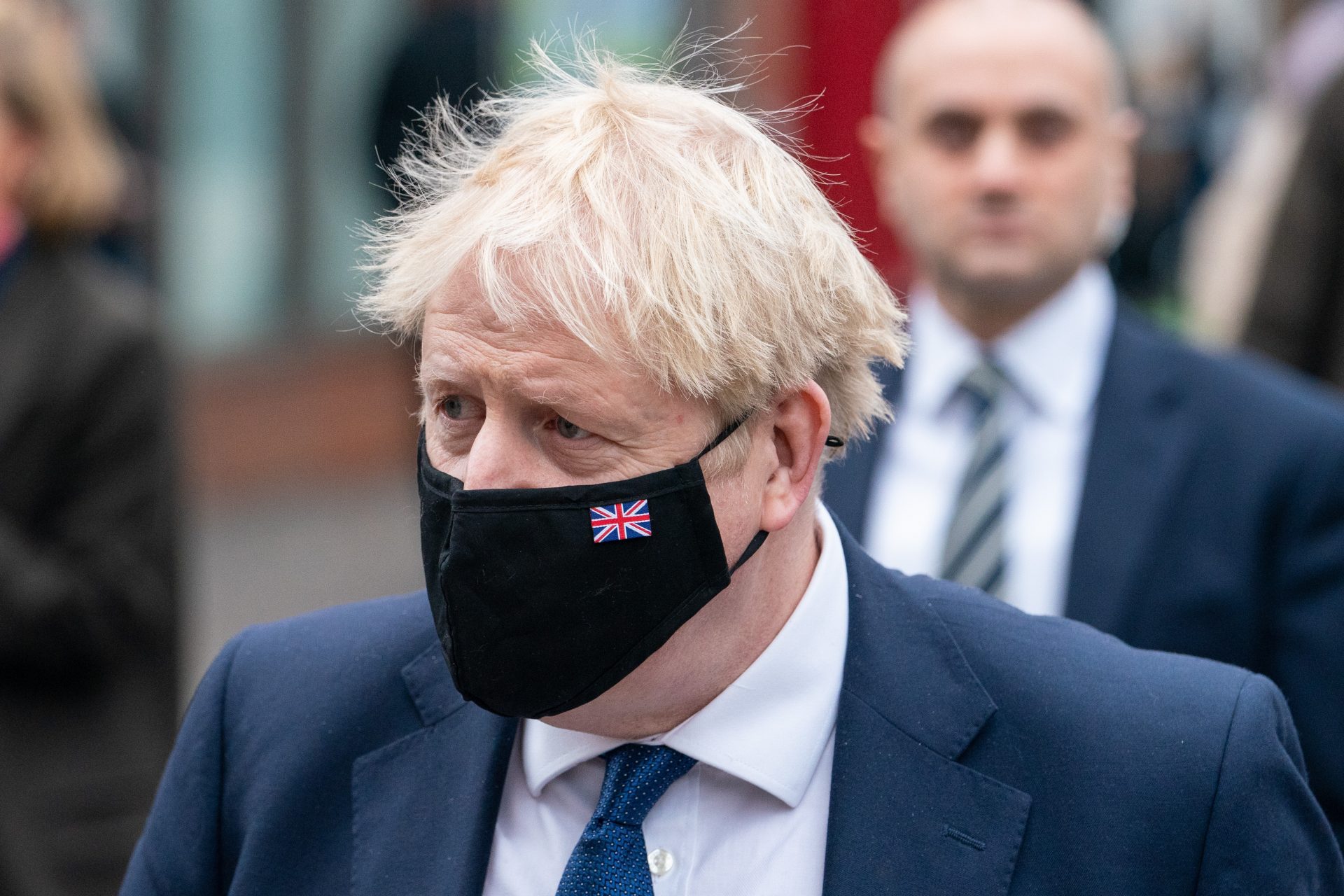 Prime Minister Boris Johnson in Uxbridge, west London, after a visit to a Boots Pharmacy. Photo:  Dominic Lipinski/PA Wire.