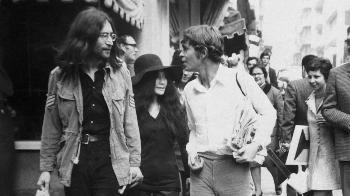 John Lennon, Yoko Ono and Alexis Mardas on a shopping trip in Athens, 1969 Photo: Bettmann/Getty
