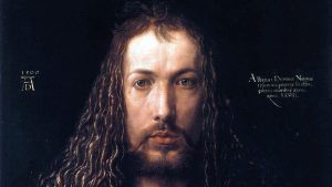 Albrecht Dürer in a Christ-like self-portrait from 1500
