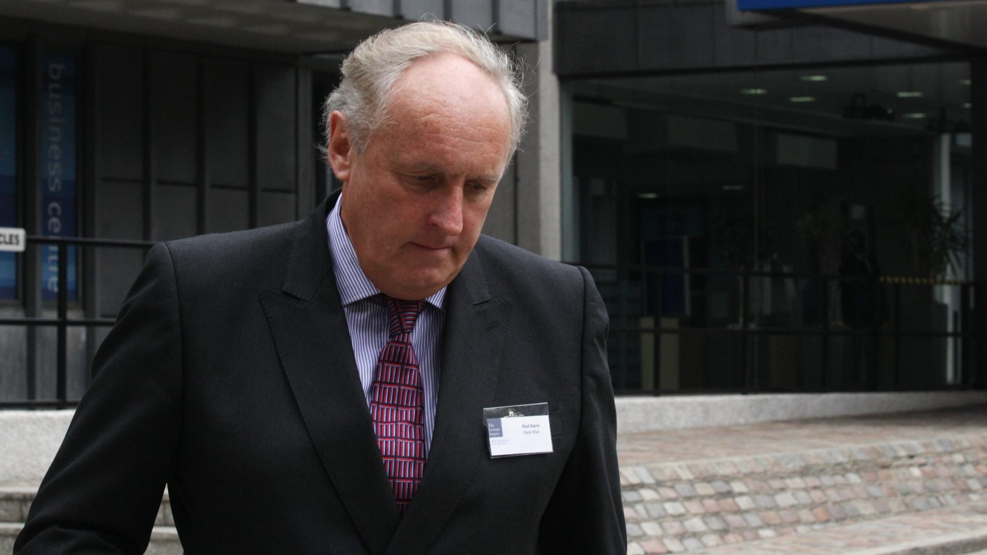Paul Dacre leaves the 
Leveson inquiry into press ethics, October 2011. Photo: Oli Scarff/Getty
