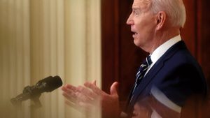 Joe Biden addresses the media at a White House press conference. Photo: Chip Somodevilla/Getty Images.