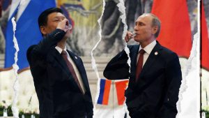 Best friends for ever? Xi Jinping and Vladimir Putin. Photo: Sasha Mordovets/Getty. Photo montage: The New European