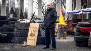 The novelist Andrey 
Kurkov in Kyiv, 2014 (Photo: Volodymyr Shuyayev/AFP)