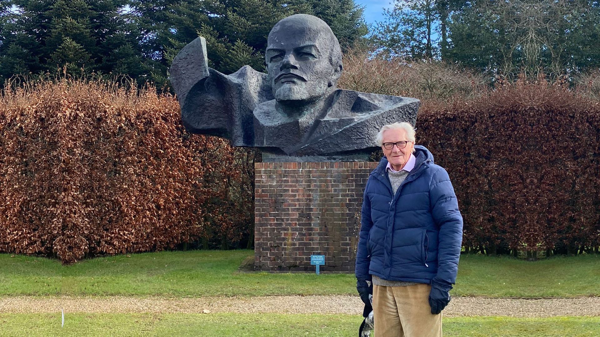 Michael Heseltine at home, with a huge bust of Lenin that once stood on the roof of the KGB headquarters in Latvia. All Photos: Andrew Adonis