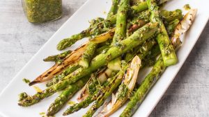 Pam Lloyd's salsa verde asparagus