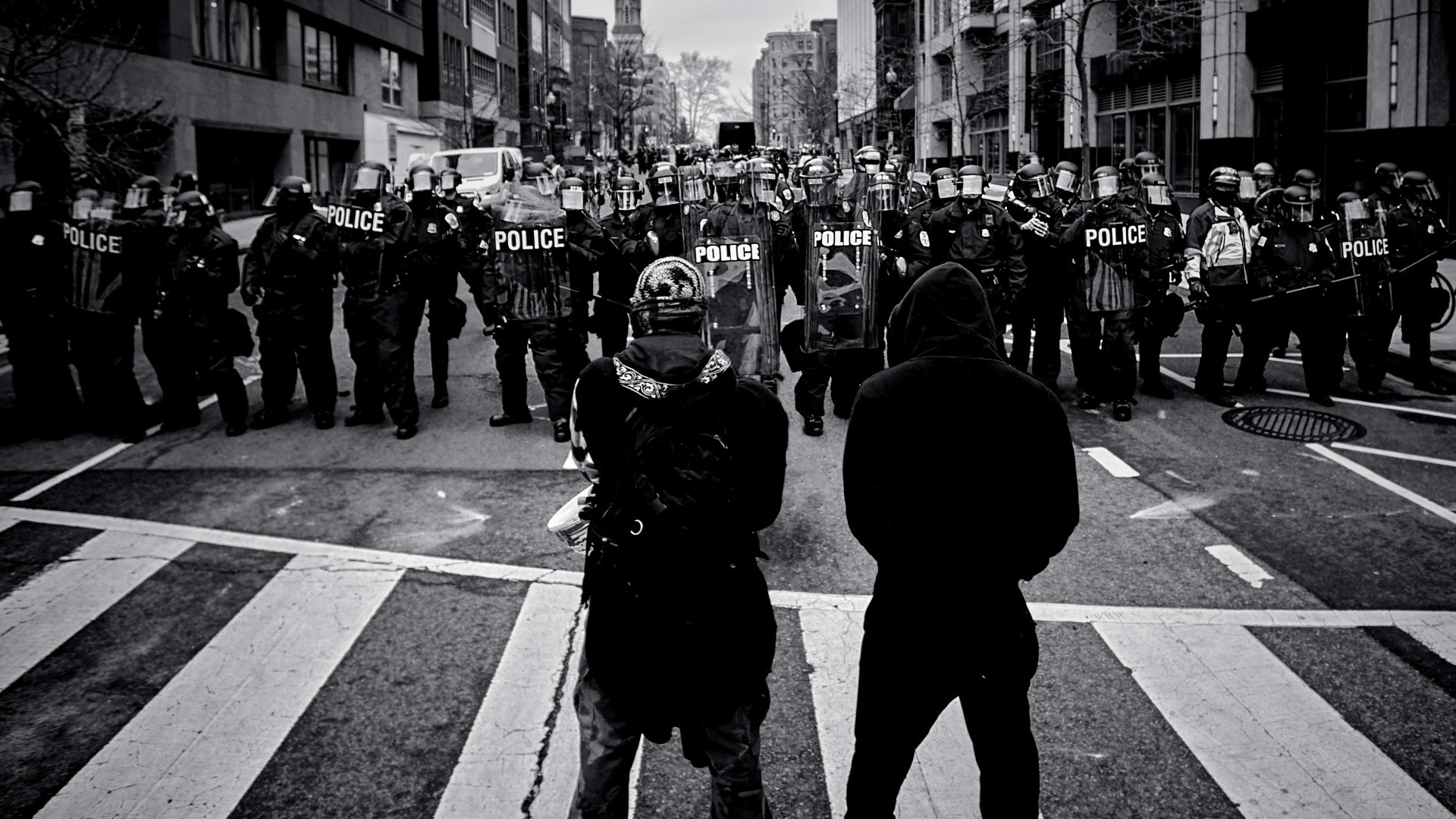 Riot police in Washington DC, where free speech is less free than we like to think. Photo: Michael Joven/EyeEm
