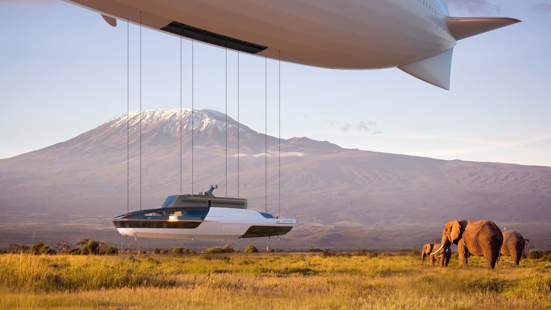 Only for the super-rich: the indispensable airship-yacht combo. Image: AirYacht