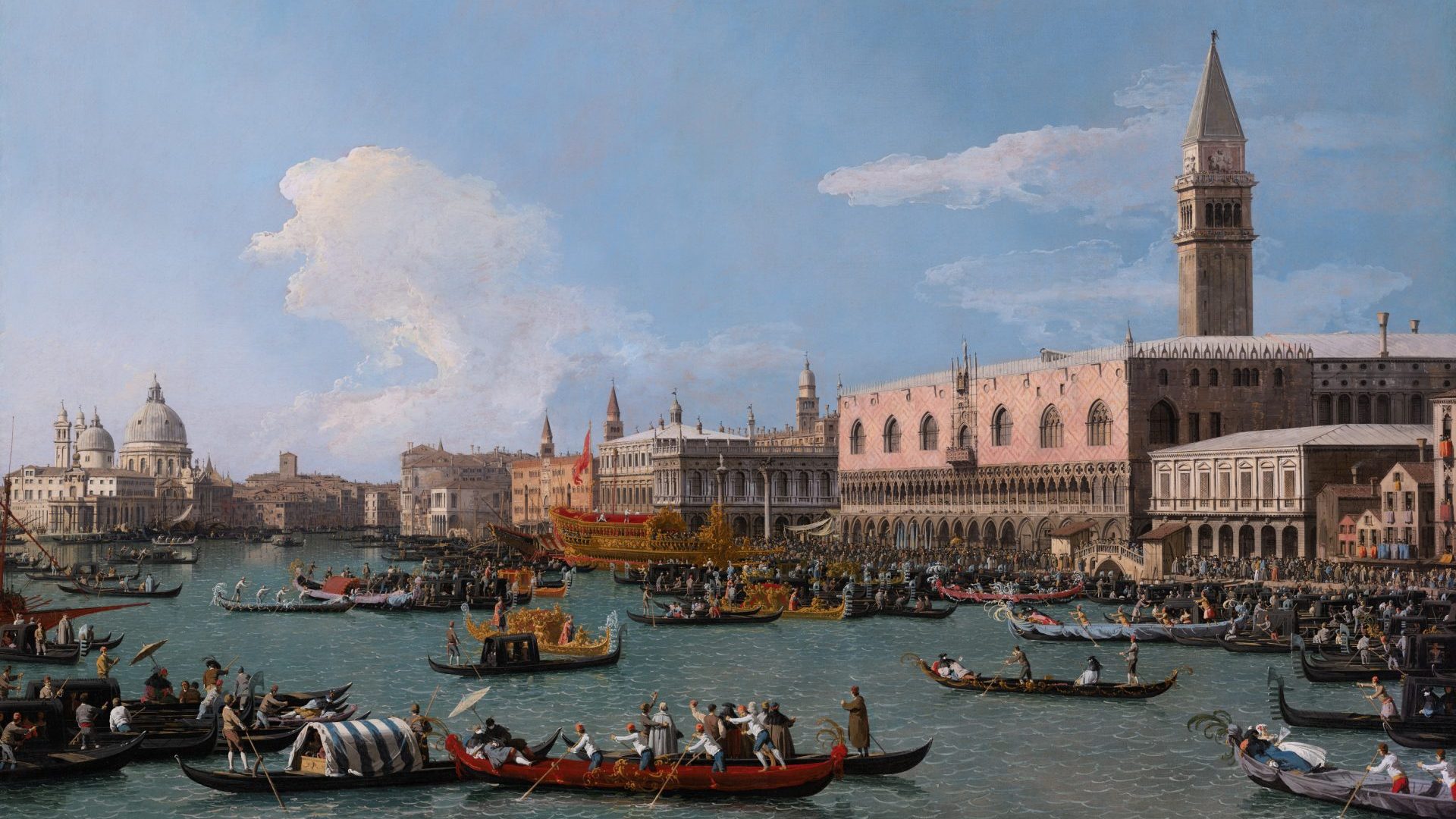 The Grand Canal, Ascension Day: 
The embarkation of the Doge of Venice for the Ceremony of 
the Marriage of the Adriatic by Canaletto, 1730 (Photo: Woburn Abbey Collection)